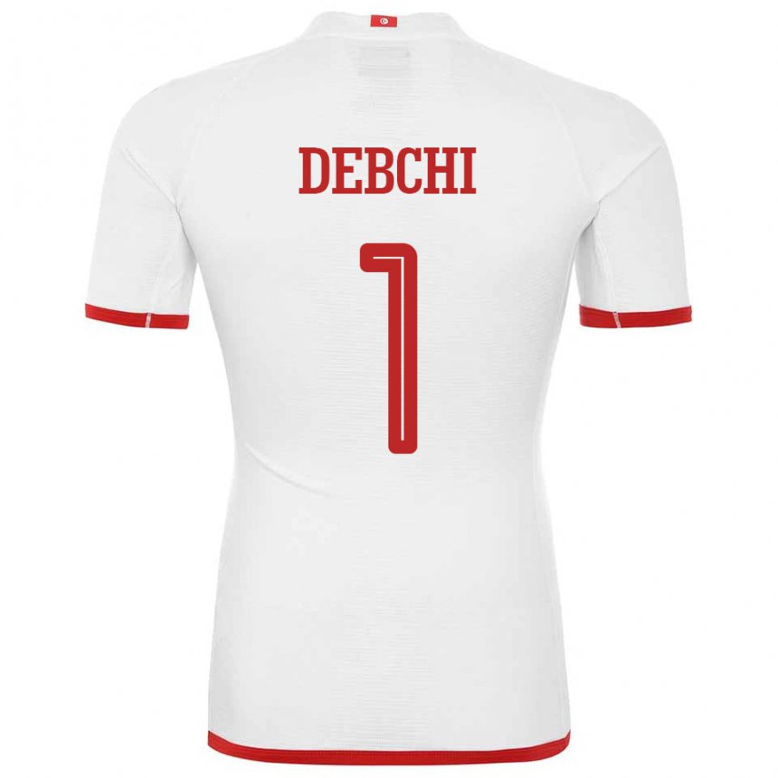 Dzieci Tunezji Mohamed Sedki Debchi #1 Biały Wyjazdowa Koszulka 22-24 Koszulki Klubowe