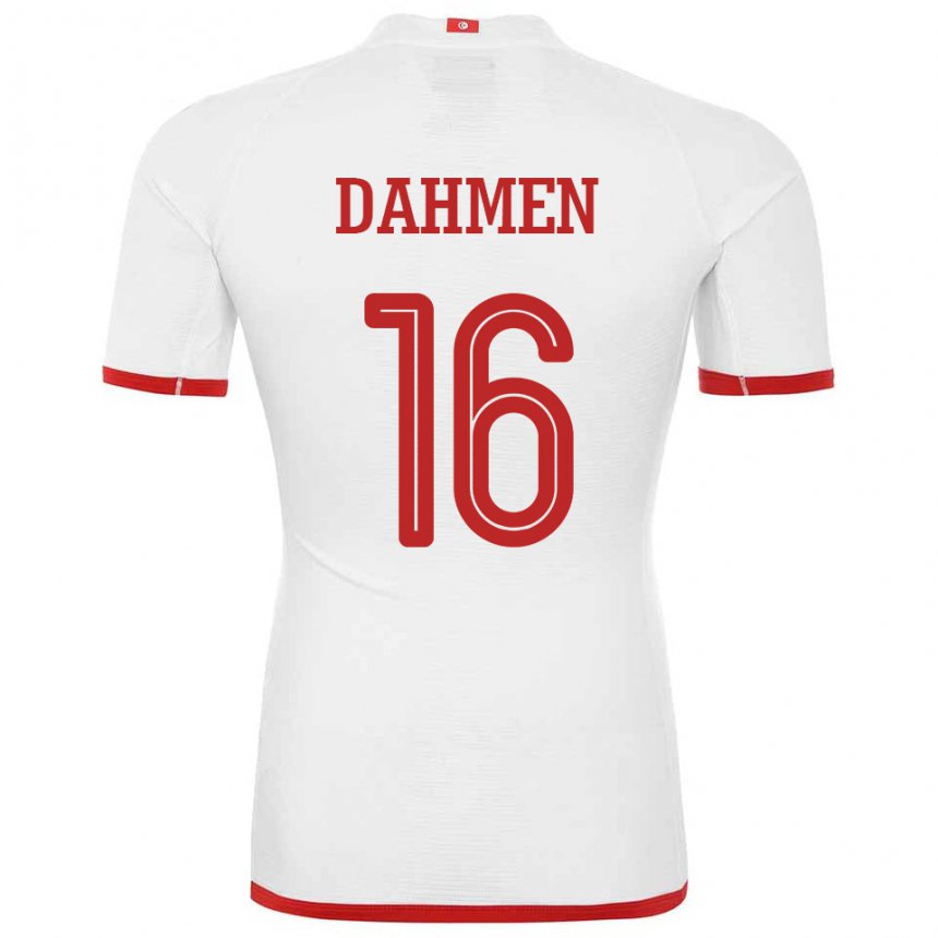 Dzieci Tunezji Aymen Dahmen #16 Biały Wyjazdowa Koszulka 22-24 Koszulki Klubowe