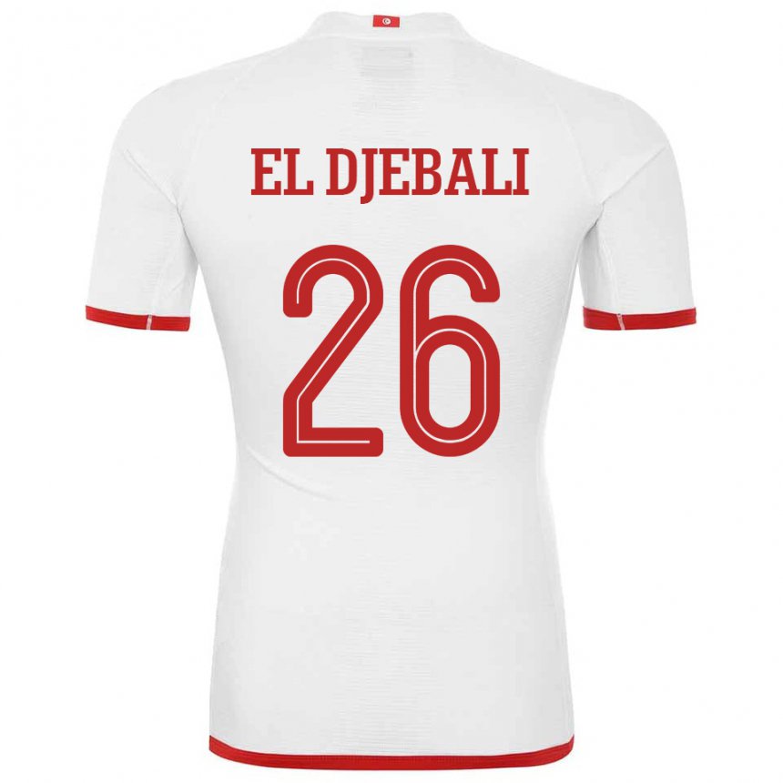 Dzieci Tunezji Chaim El Djebali #26 Biały Wyjazdowa Koszulka 22-24 Koszulki Klubowe