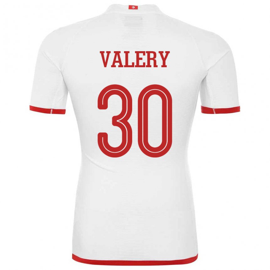 Dzieci Tunezji Yann Valery #30 Biały Wyjazdowa Koszulka 22-24 Koszulki Klubowe
