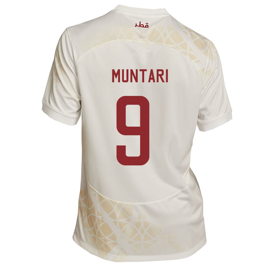 Dzieci Kataru Mohammed Muntari #9 Złoty Beżowy Wyjazdowa Koszulka 22-24 Koszulki Klubowe