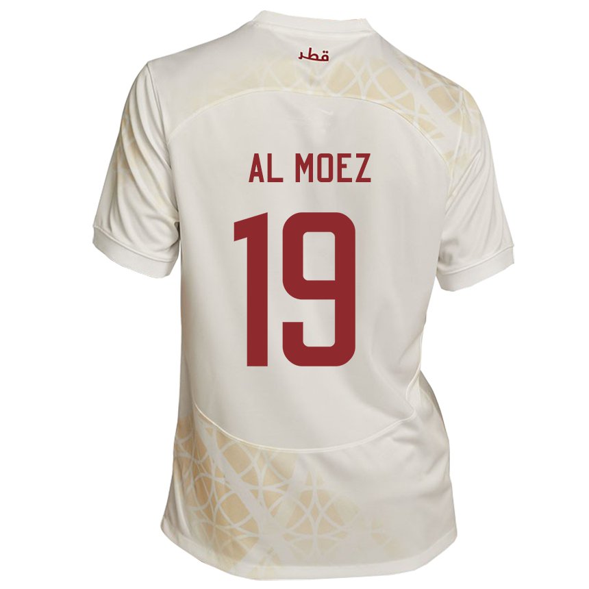 Dzieci Kataru Almoez Ali #19 Złoty Beżowy Wyjazdowa Koszulka 22-24 Koszulki Klubowe