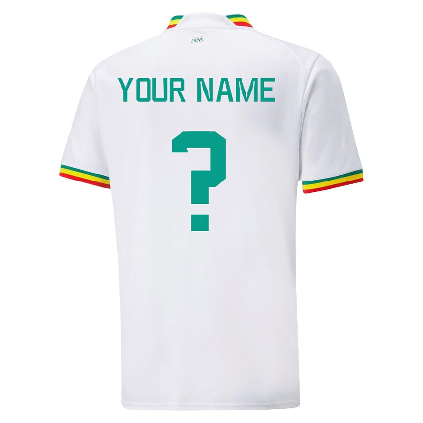 Męski Senegalu Twoje Imię #0 Biały Domowa Koszulka 22-24 Koszulki Klubowe