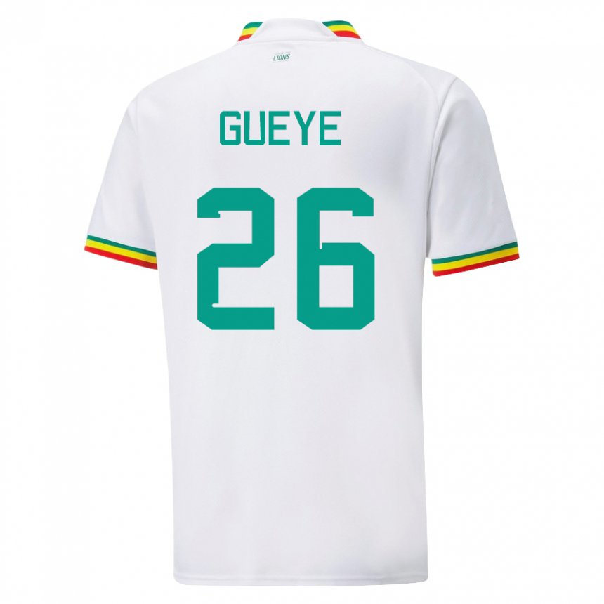 Męski Senegalu Pape Gueye #26 Biały Domowa Koszulka 22-24 Koszulki Klubowe