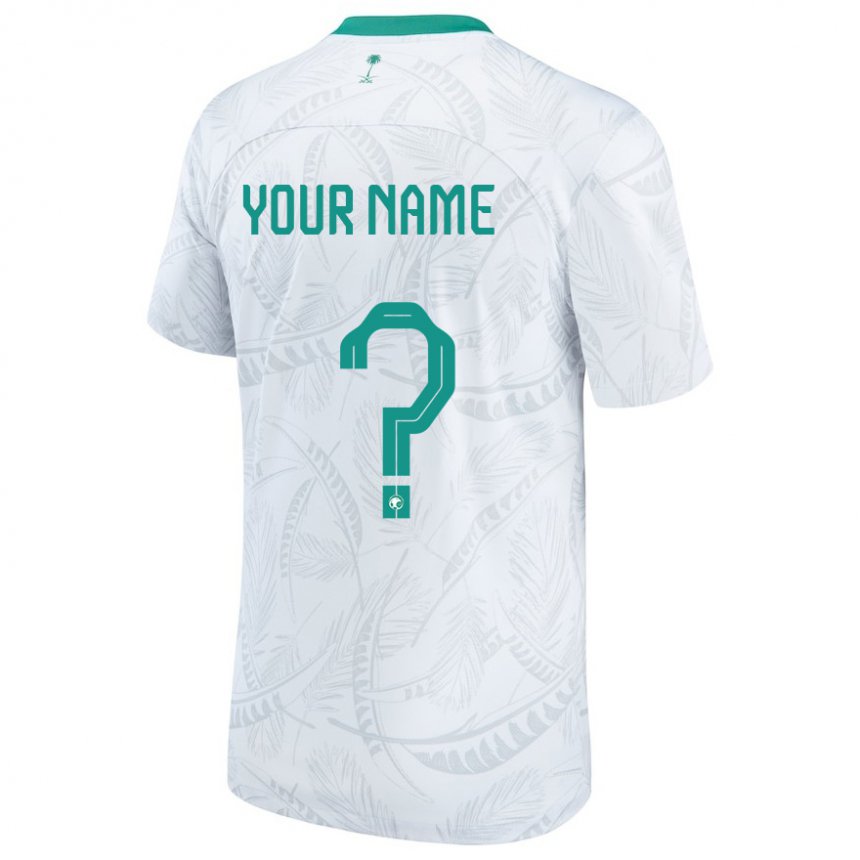 Męski Arabii Saudyjskiej Twoje Imię #0 Biały Domowa Koszulka 22-24 Koszulki Klubowe