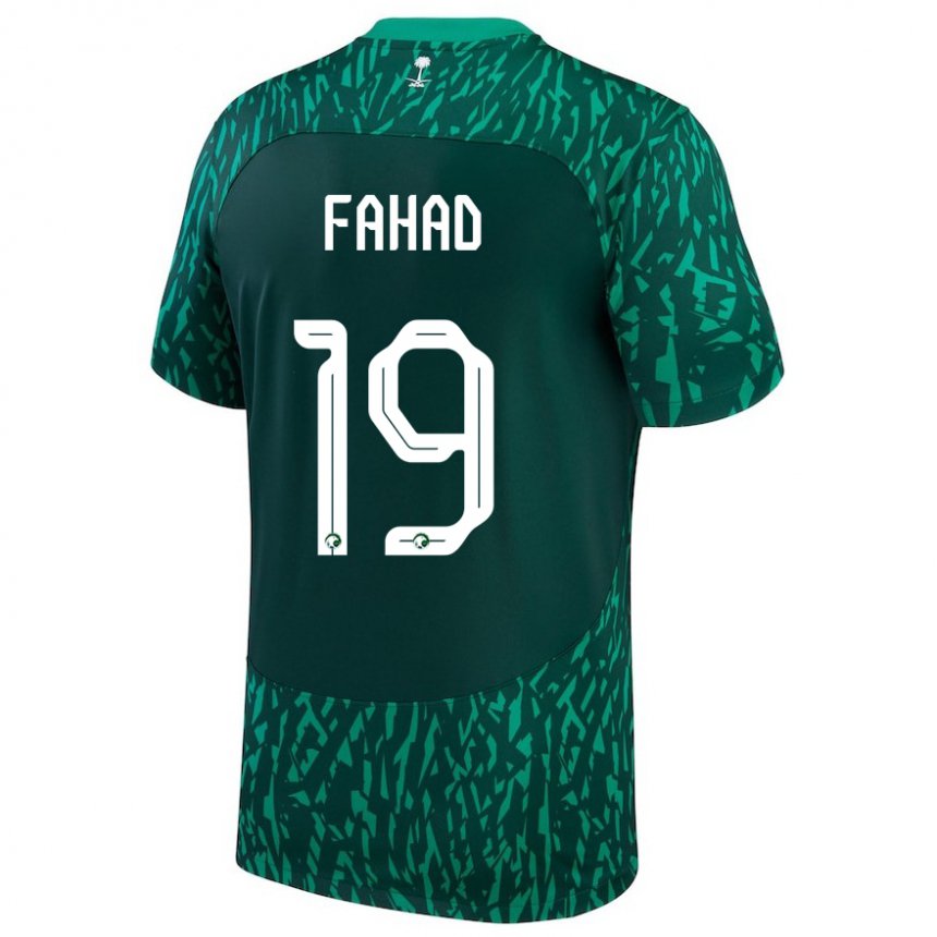 Męski Arabii Saudyjskiej Fahad Al Muwallad #19 Ciemnozielony Wyjazdowa Koszulka 22-24 Koszulki Klubowe