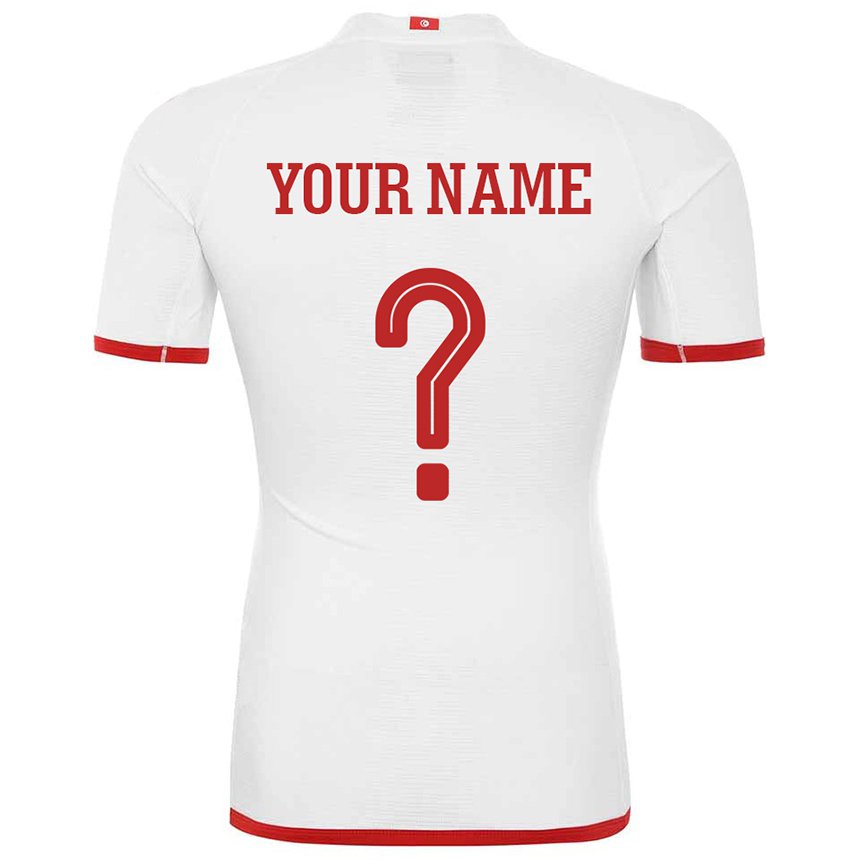 Męski Tunezji Twoje Imię #0 Biały Wyjazdowa Koszulka 22-24 Koszulki Klubowe