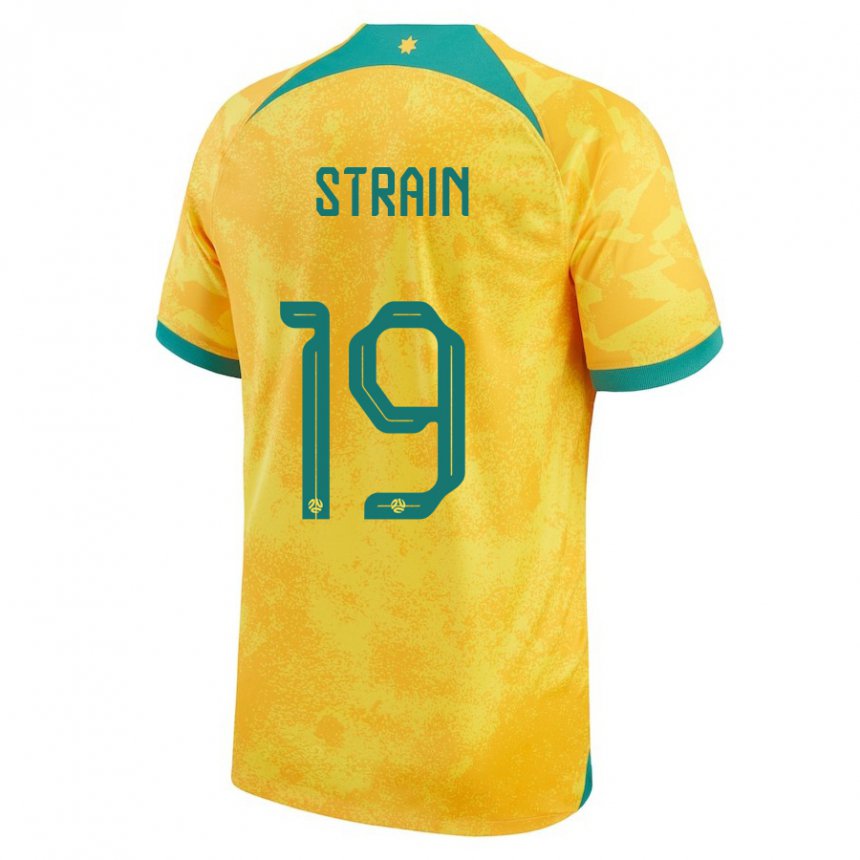 Kobiety Australii Ryan Strain #19 Złoty Domowa Koszulka 22-24 Koszulki Klubowe