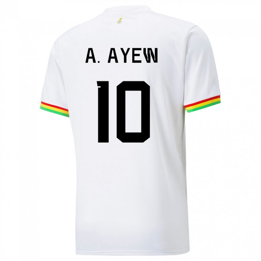 Kobiety Ghany Andre Ayew #10 Biały Domowa Koszulka 22-24 Koszulki Klubowe