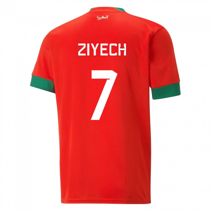 Kobiety Maroka Hakim Ziyech #7 Czerwony Domowa Koszulka 22-24 Koszulki Klubowe