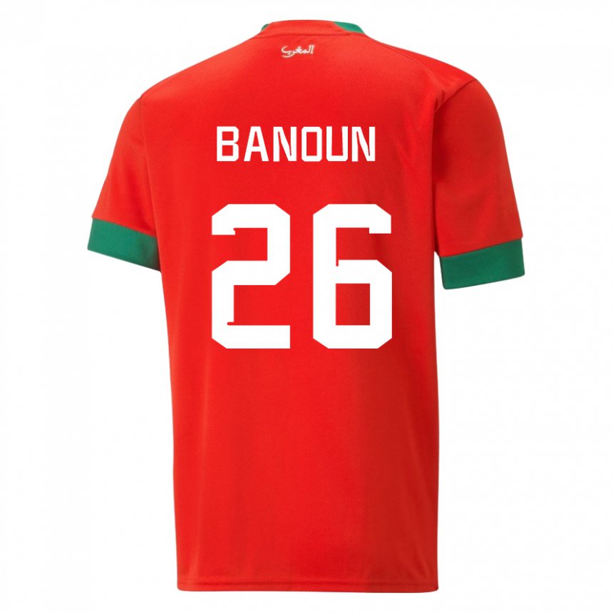 Kobiety Maroka Badr Banoun #26 Czerwony Domowa Koszulka 22-24 Koszulki Klubowe