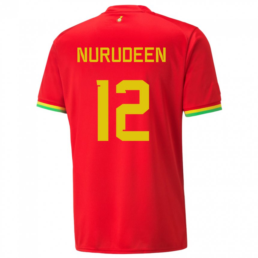 Kobiety Ghany Abdul Nurudeen #12 Czerwony Wyjazdowa Koszulka 22-24 Koszulki Klubowe