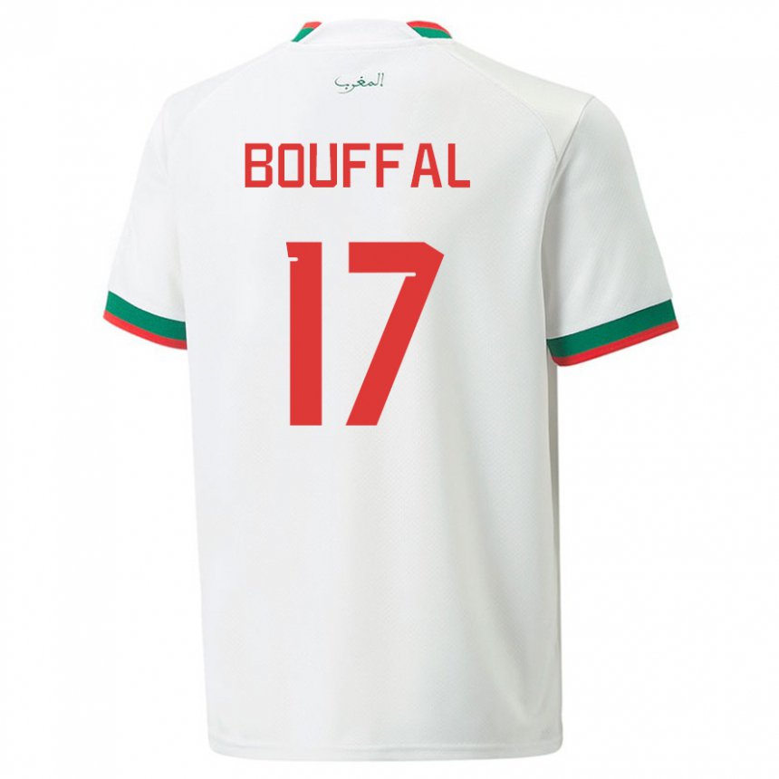 Kobiety Maroka Soufiane Bouffal #17 Biały Wyjazdowa Koszulka 22-24 Koszulki Klubowe