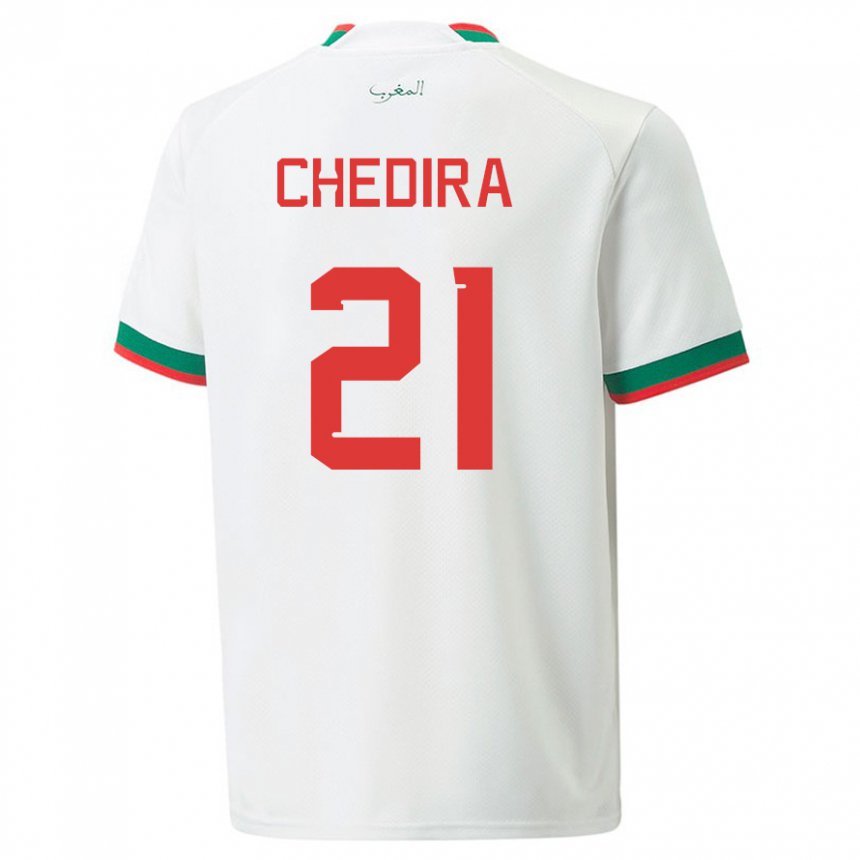 Kobiety Maroka Walid Chedira #21 Biały Wyjazdowa Koszulka 22-24 Koszulki Klubowe