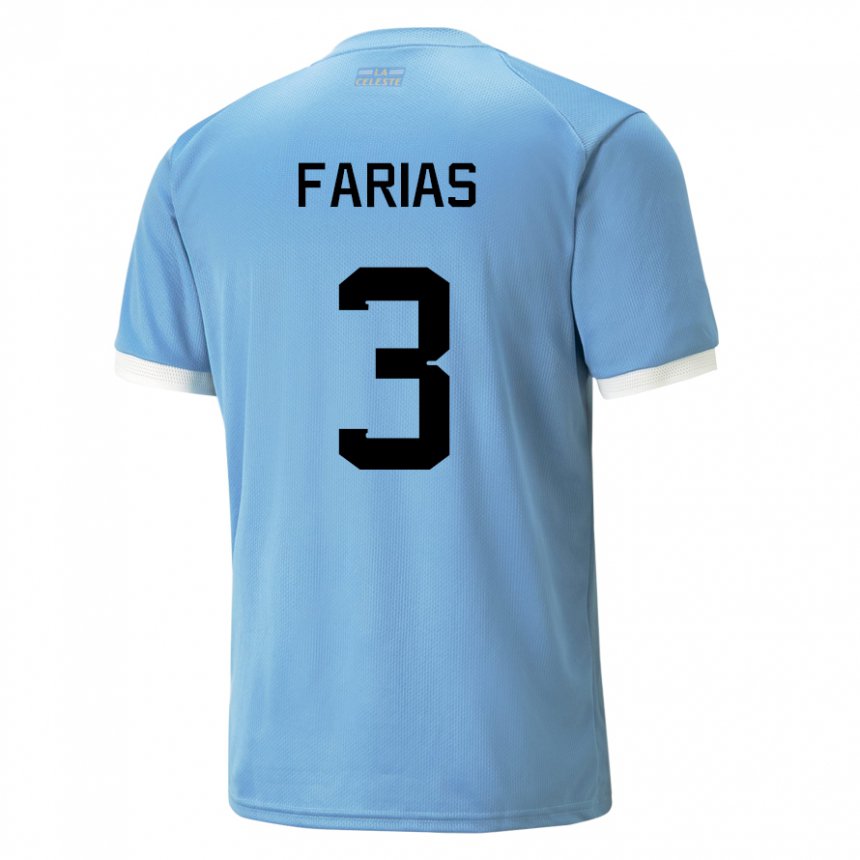 Dzieci Urugwaju Daiana Farias #3 Niebieski Domowa Koszulka 22-24 Koszulki Klubowe