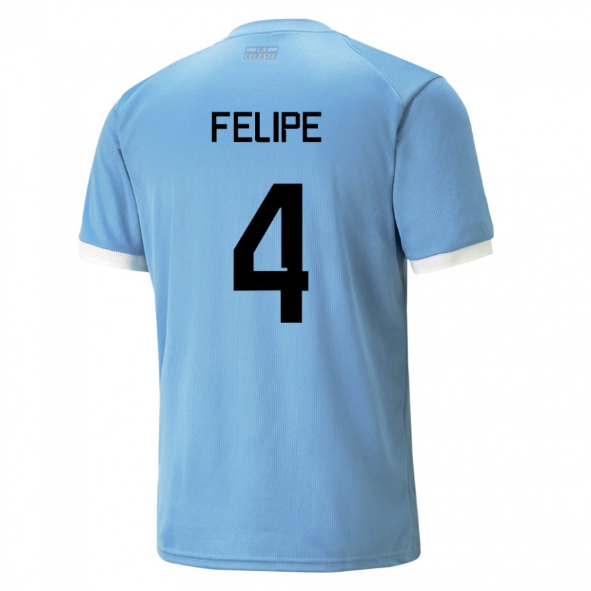 Dzieci Urugwaju Laura Felipe #4 Niebieski Domowa Koszulka 22-24 Koszulki Klubowe