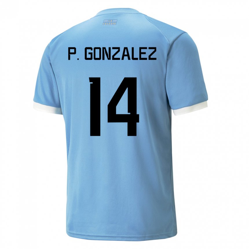 Dzieci Urugwaju Pilar Gonzalez #14 Niebieski Domowa Koszulka 22-24 Koszulki Klubowe