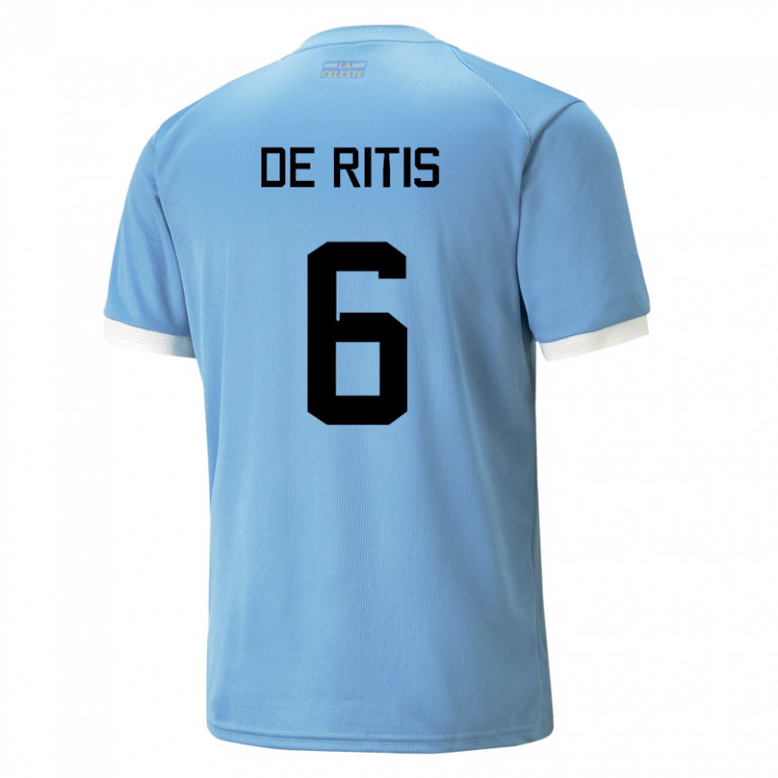 Dzieci Urugwaju Mathias De Ritis #6 Niebieski Domowa Koszulka 22-24 Koszulki Klubowe