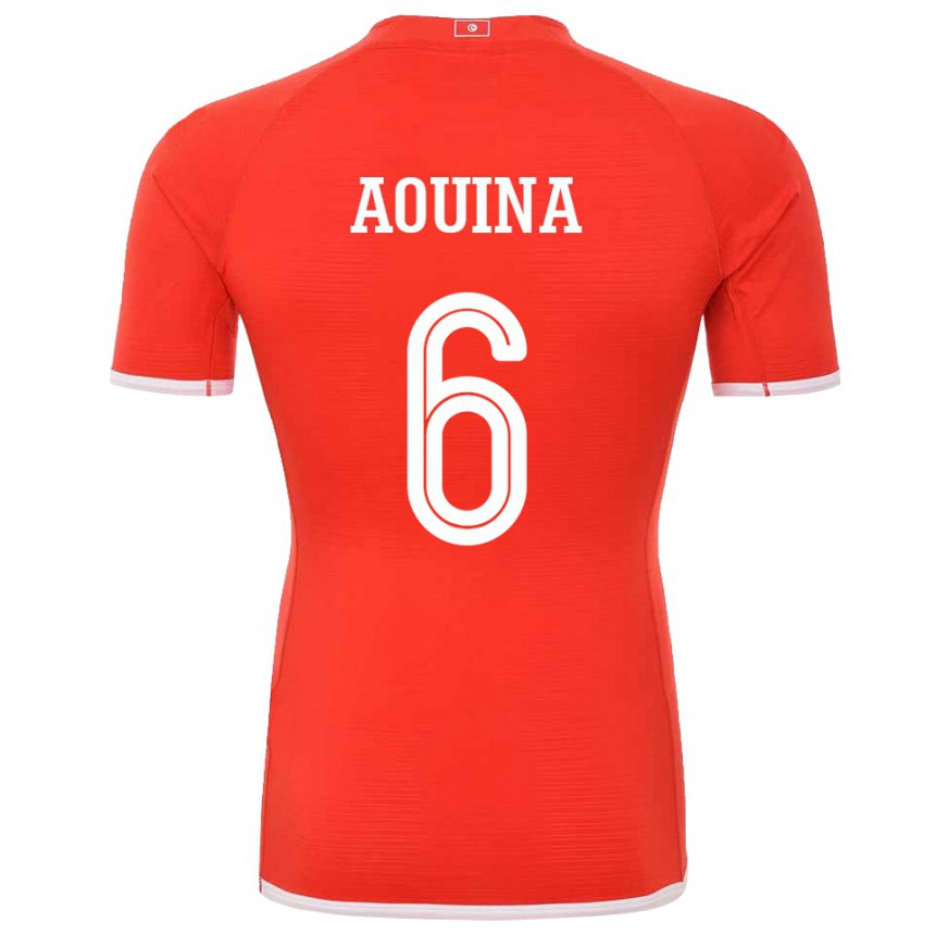 Dzieci Tunezji Rania Aouina #6 Czerwony Domowa Koszulka 22-24 Koszulki Klubowe
