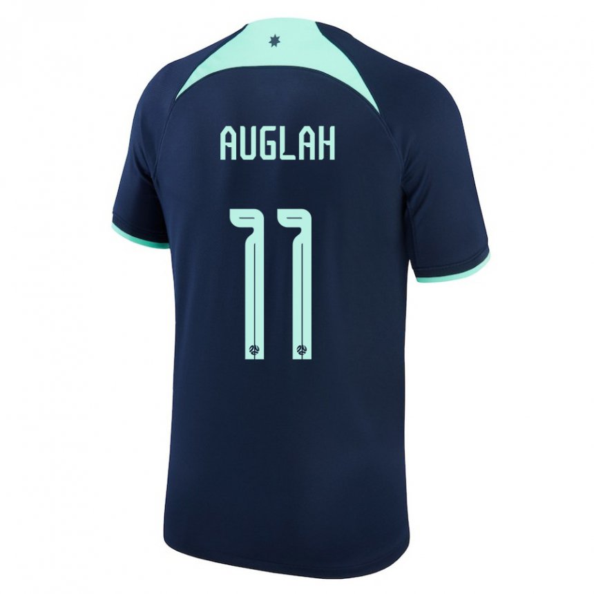 Dzieci Australii Ali Auglah #11 Ciemny Niebieski Wyjazdowa Koszulka 22-24 Koszulki Klubowe