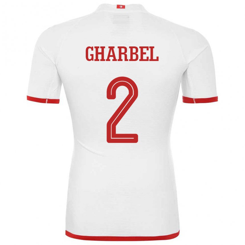 Dzieci Tunezji Mahmoud Gharbel #2 Biały Wyjazdowa Koszulka 22-24 Koszulki Klubowe