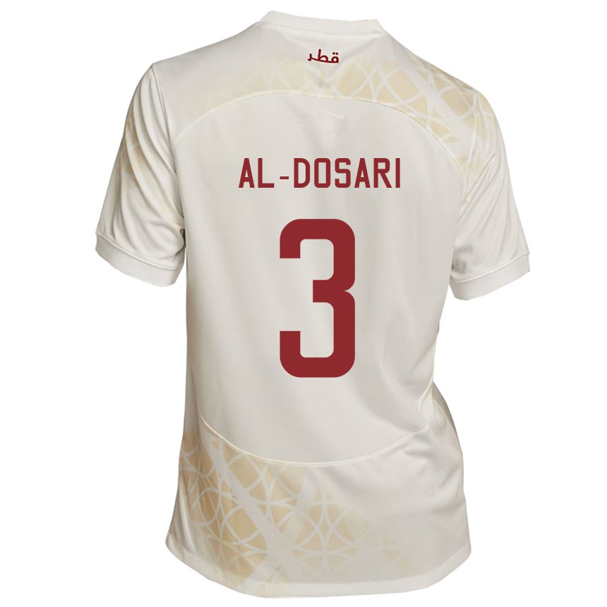 Dzieci Kataru Dana Al Dosari #3 Złoty Beżowy Wyjazdowa Koszulka 22-24 Koszulki Klubowe