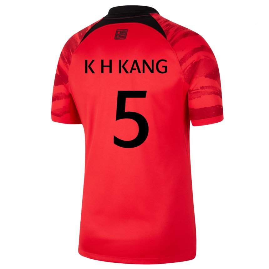 Męski Korei Południowej Kang Kyo Hun #5 Czerwony Czarny Domowa Koszulka 22-24 Koszulki Klubowe