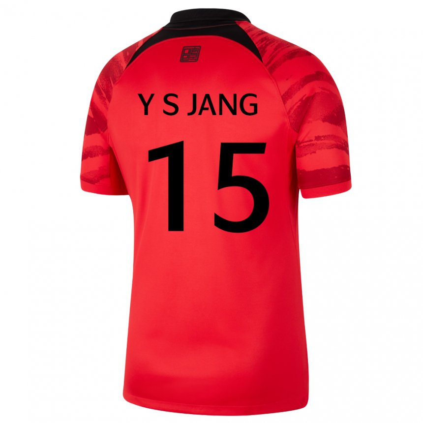 Męski Korei Południowej Jang Yun Sik #15 Czerwony Czarny Domowa Koszulka 22-24 Koszulki Klubowe
