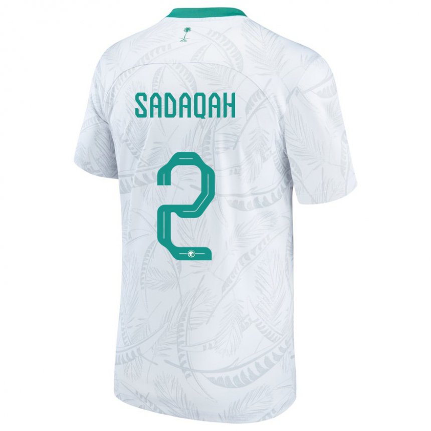 Męski Arabii Saudyjskiej Bayan Sadaqah #2 Biały Domowa Koszulka 22-24 Koszulki Klubowe
