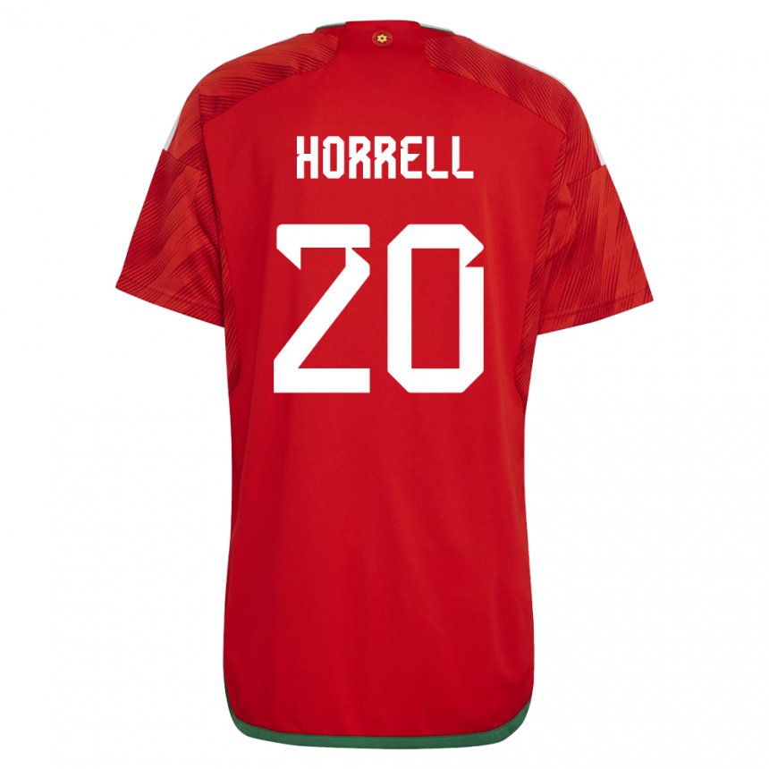 Męski Walii Grace Horrell #20 Czerwony Domowa Koszulka 22-24 Koszulki Klubowe