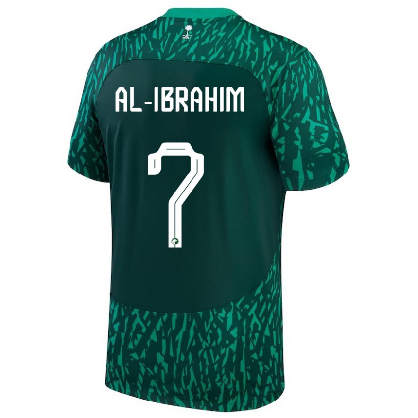 Męski Arabii Saudyjskiej Noura Al Ibrahim #7 Ciemnozielony Wyjazdowa Koszulka 22-24 Koszulki Klubowe