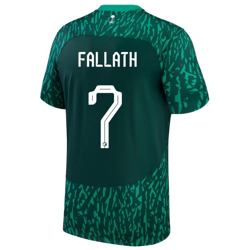 Męski Arabii Saudyjskiej Fahad Fallath #7 Ciemnozielony Wyjazdowa Koszulka 22-24 Koszulki Klubowe