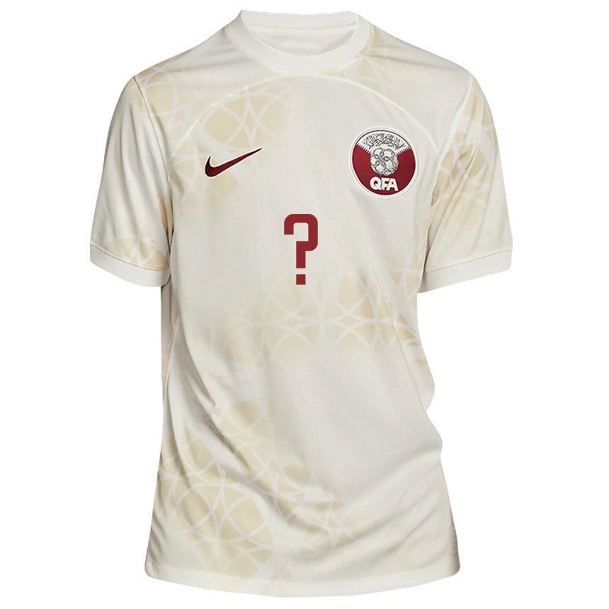 Męski Kataru Nasser Al Yazidi #0 Złoty Beżowy Wyjazdowa Koszulka 22-24 Koszulki Klubowe
