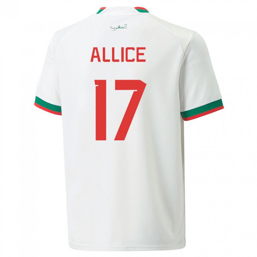 Męski Maroka Eva Allice #17 Biały Wyjazdowa Koszulka 22-24 Koszulki Klubowe