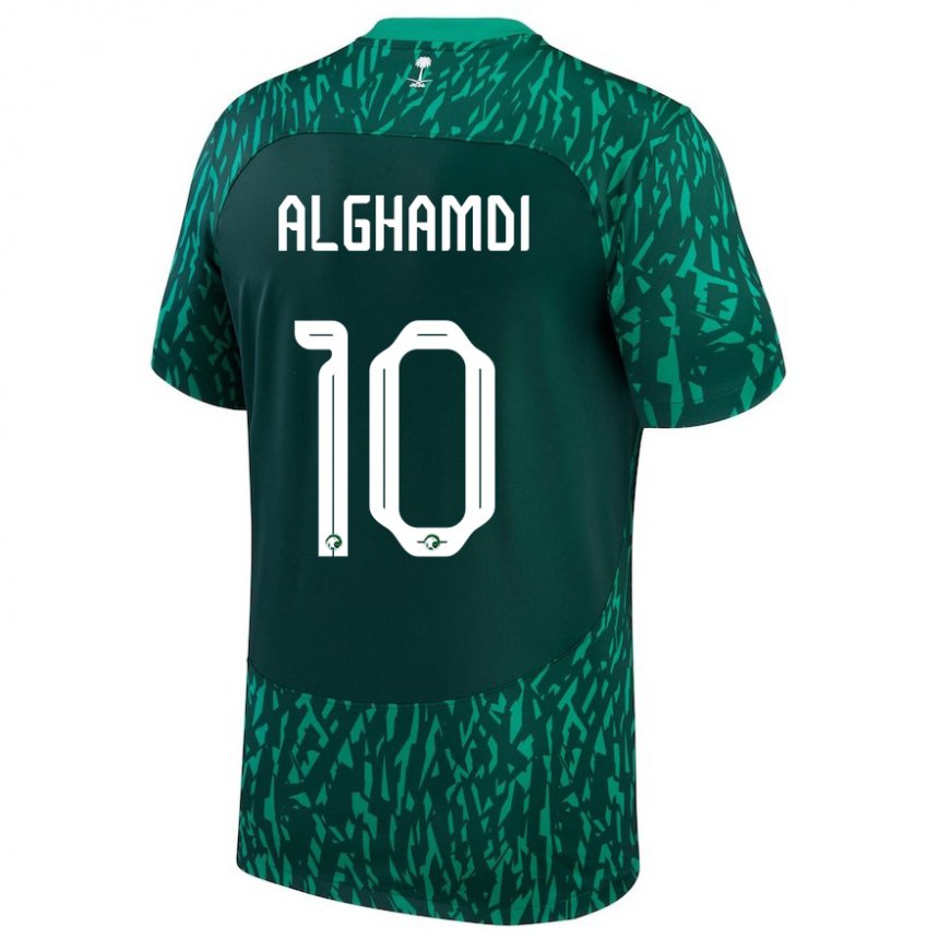 Kobiety Arabii Saudyjskiej Ahmad Alghamdi #10 Ciemnozielony Wyjazdowa Koszulka 22-24 Koszulki Klubowe