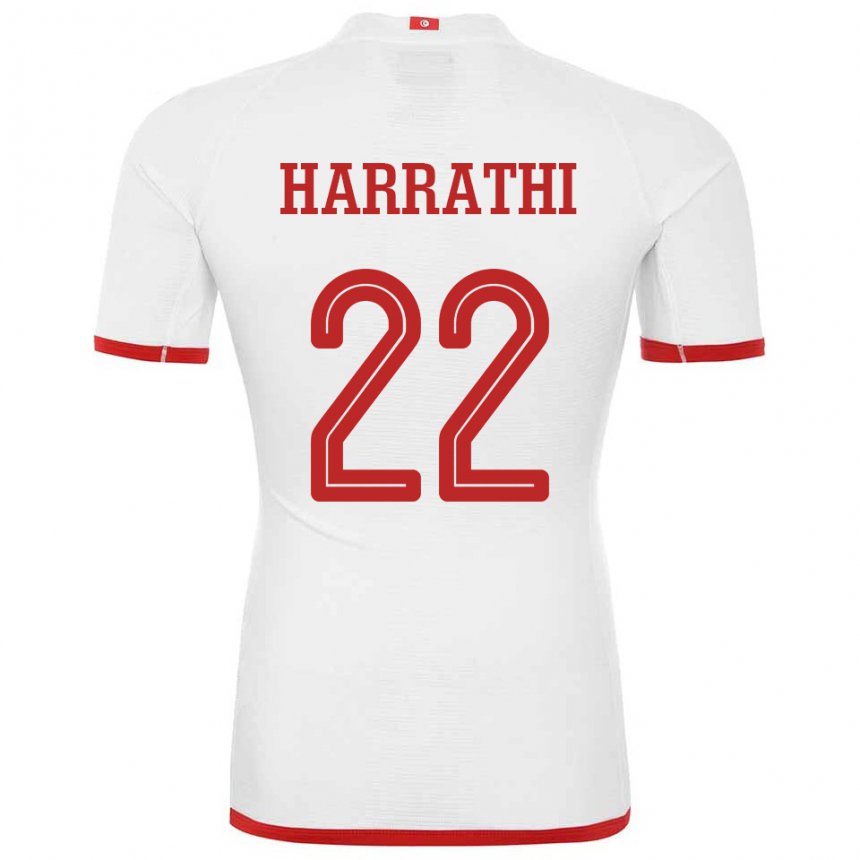 Kobiety Tunezji Najla Harrathi #22 Biały Wyjazdowa Koszulka 22-24 Koszulki Klubowe