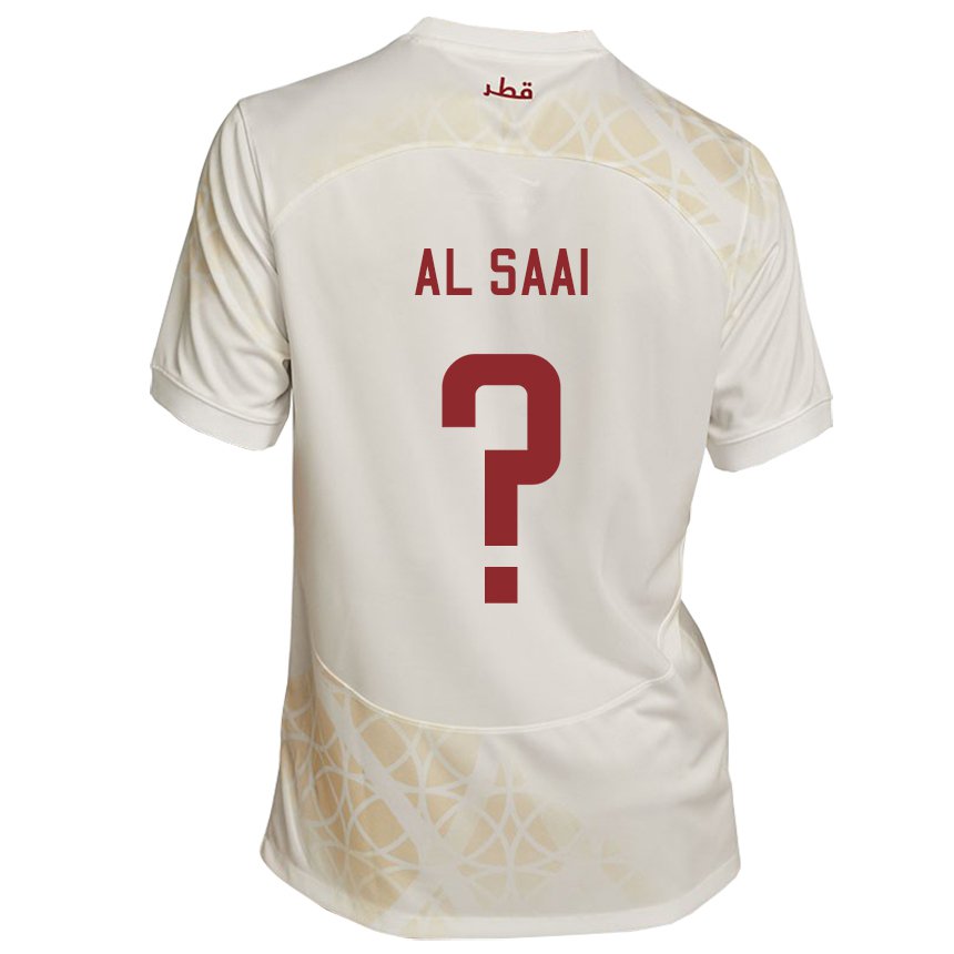 Kobiety Kataru Abdallah Al Saai #0 Złoty Beżowy Wyjazdowa Koszulka 22-24 Koszulki Klubowe