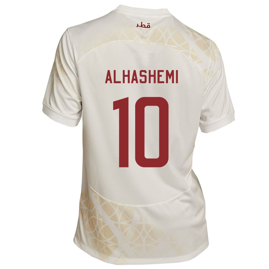 Kobiety Kataru Suaad Alhashemi #10 Złoty Beżowy Wyjazdowa Koszulka 22-24 Koszulki Klubowe