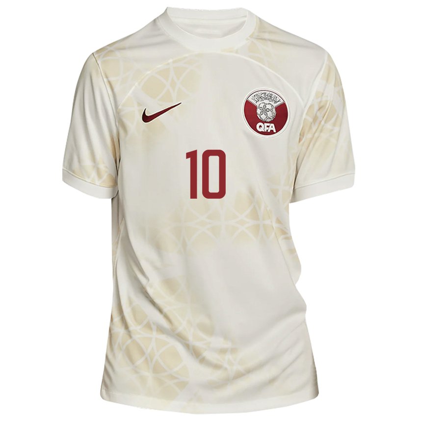 Kobiety Kataru Suaad Alhashemi #10 Złoty Beżowy Wyjazdowa Koszulka 22-24 Koszulki Klubowe
