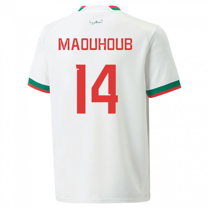 Kobiety Maroka El Mehdi Maouhoub #14 Biały Wyjazdowa Koszulka 22-24 Koszulki Klubowe