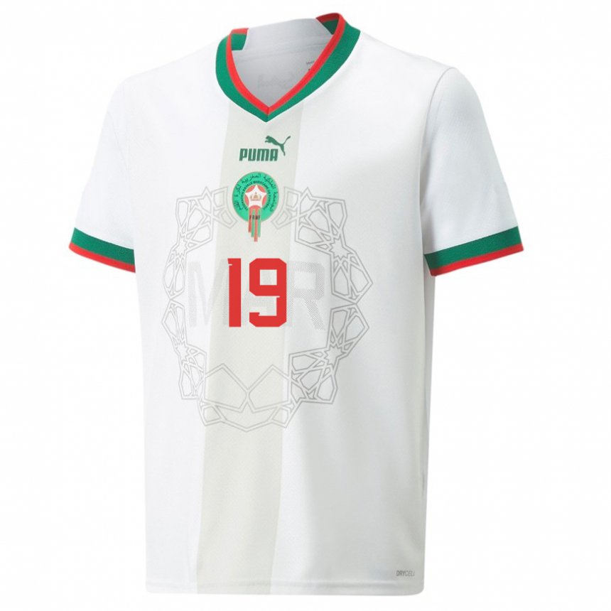 Kobiety Maroka Zacarias Ghailan #19 Biały Wyjazdowa Koszulka 22-24 Koszulki Klubowe