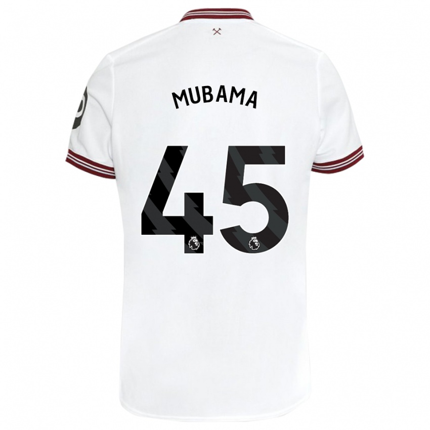 Dzieci Divin Mubama #45 Biały Wyjazdowa Koszulka 2023/24 Koszulki Klubowe