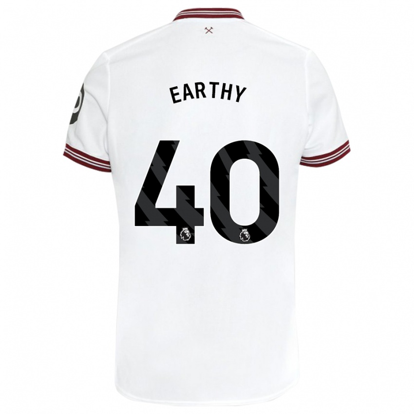 Dzieci George Earthy #40 Biały Wyjazdowa Koszulka 2023/24 Koszulki Klubowe