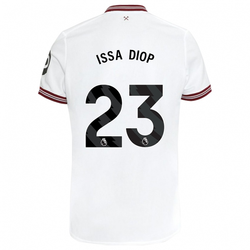 Dzieci Issa Diop #23 Biały Wyjazdowa Koszulka 2023/24 Koszulki Klubowe