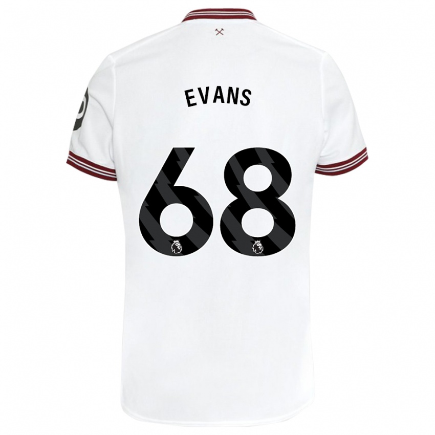 Dzieci Isaac Evans #68 Biały Wyjazdowa Koszulka 2023/24 Koszulki Klubowe