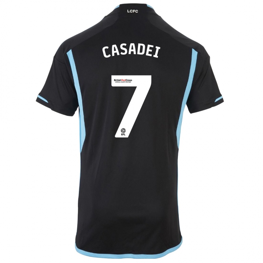 Dzieci Cesare Casadei #7 Czarny Wyjazdowa Koszulka 2023/24 Koszulki Klubowe