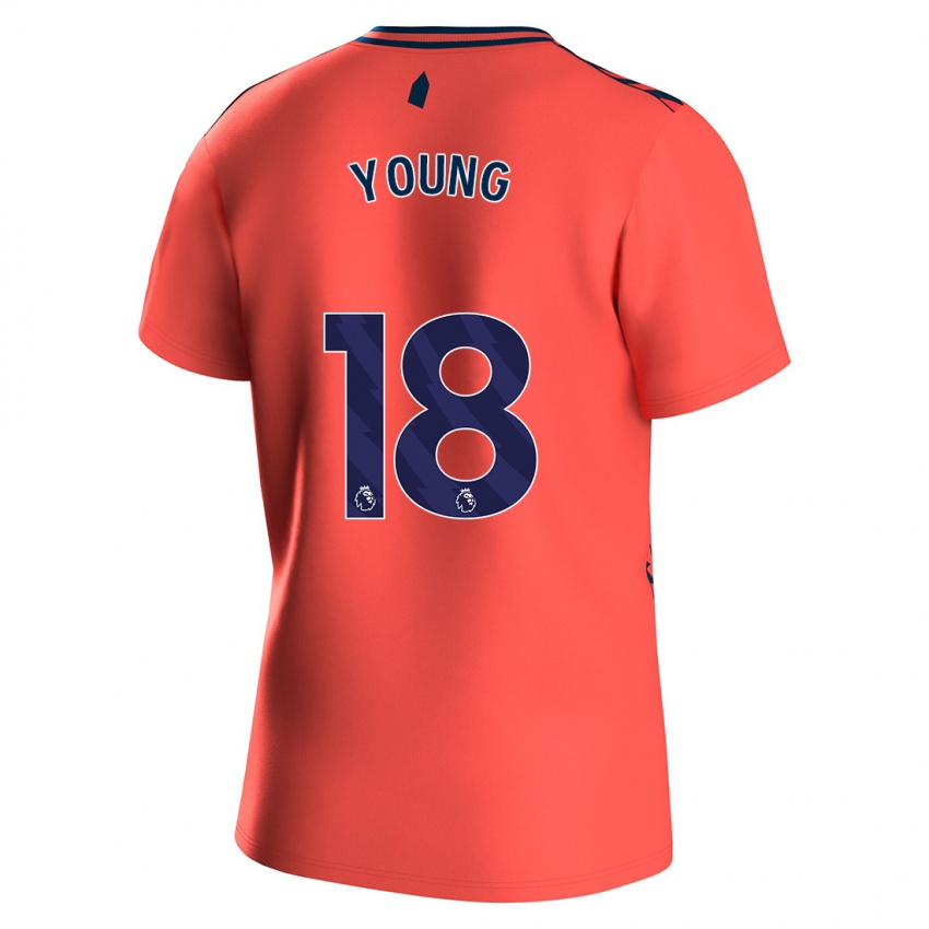 Dzieci Ashley Young #18 Koral Wyjazdowa Koszulka 2023/24 Koszulki Klubowe