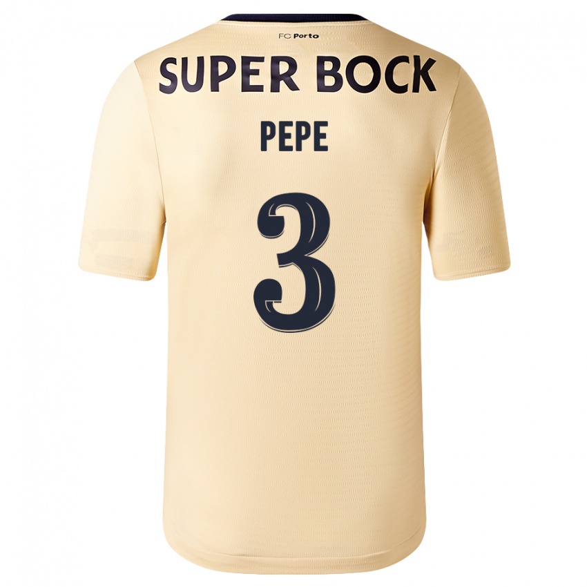 Dzieci Pepe #3 Beżowo-Złoty Wyjazdowa Koszulka 2023/24 Koszulki Klubowe