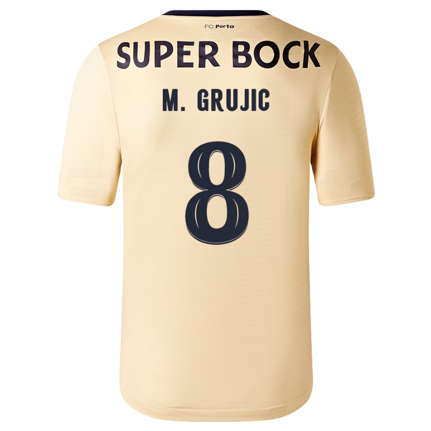 Dzieci Marko Grujic #8 Beżowo-Złoty Wyjazdowa Koszulka 2023/24 Koszulki Klubowe