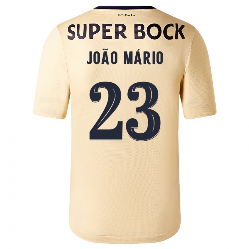 Dzieci Joao Mario #23 Beżowo-Złoty Wyjazdowa Koszulka 2023/24 Koszulki Klubowe
